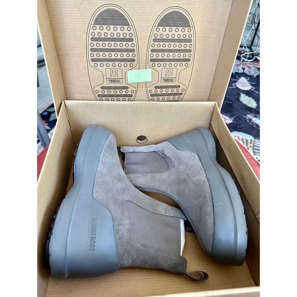 Moon Boot Luna Chelsea Suede Boots Anthracite Grey Mens 9 EU 42 80D2480050 H005
